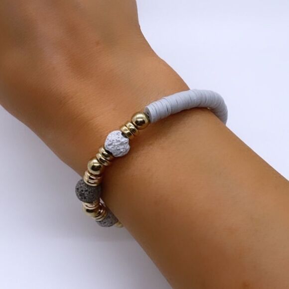 NWT Wool + Pepper Co. Lava Rocks Bracelet - Picture 4 of 7